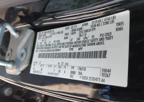 2016 Ford Escape Titanium from USA, damaged, VIN 1FMCU0J99GUA39991